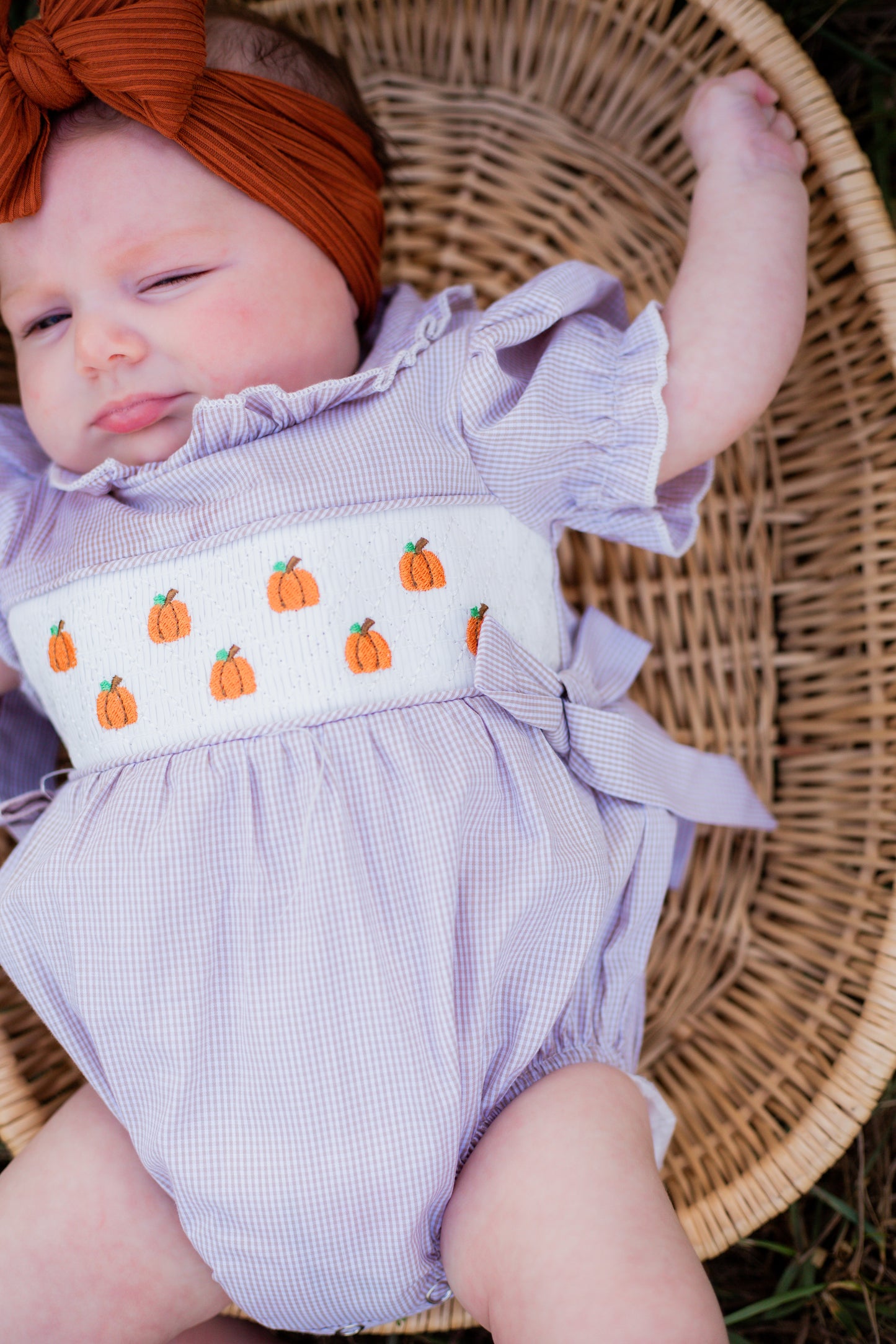 Lil' Pumpkin Smocked Romper