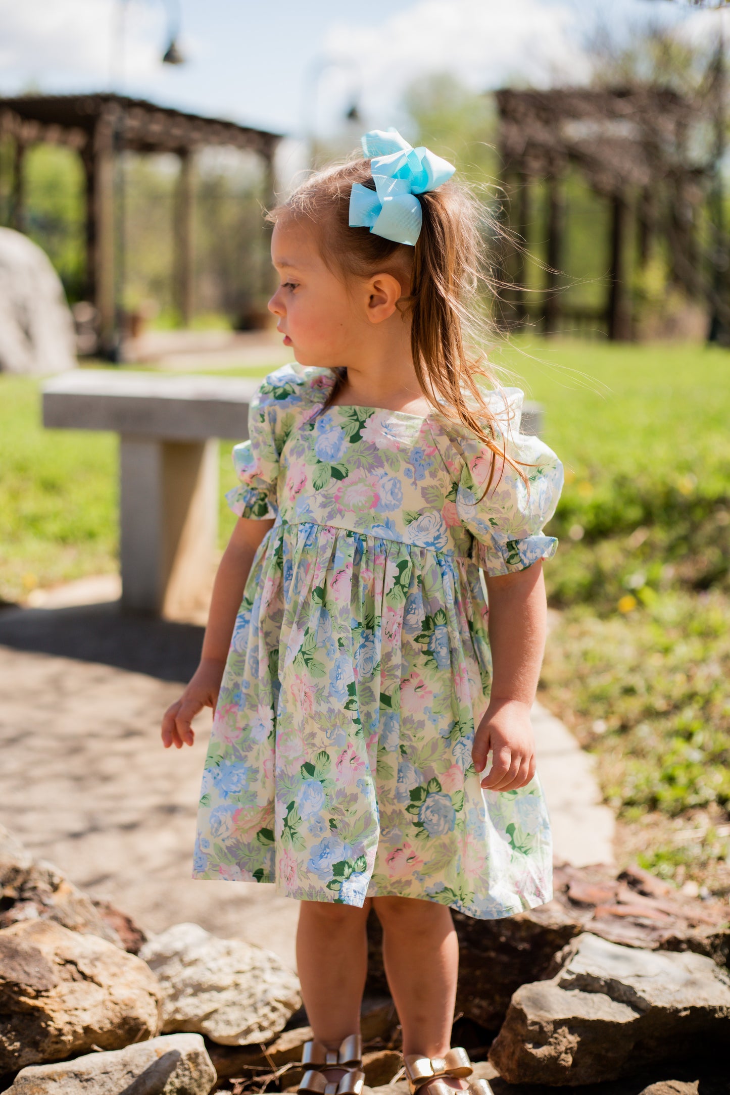 Garden Girl Puff Sleeve Dress