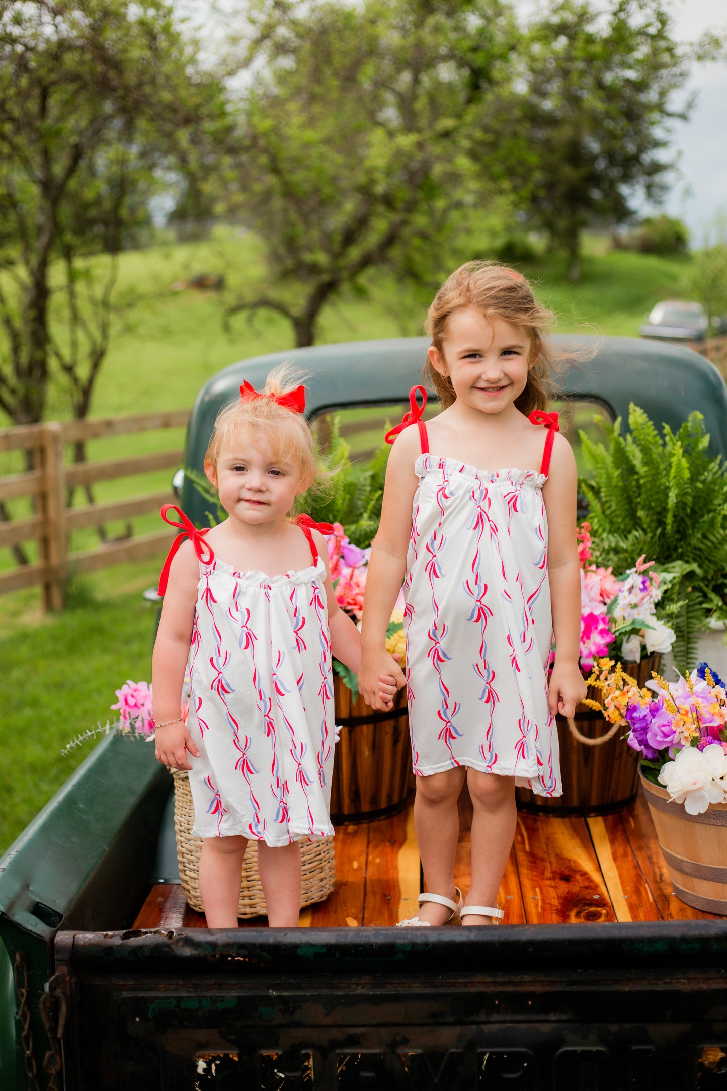 Red,White & Bows Sibling Outfits