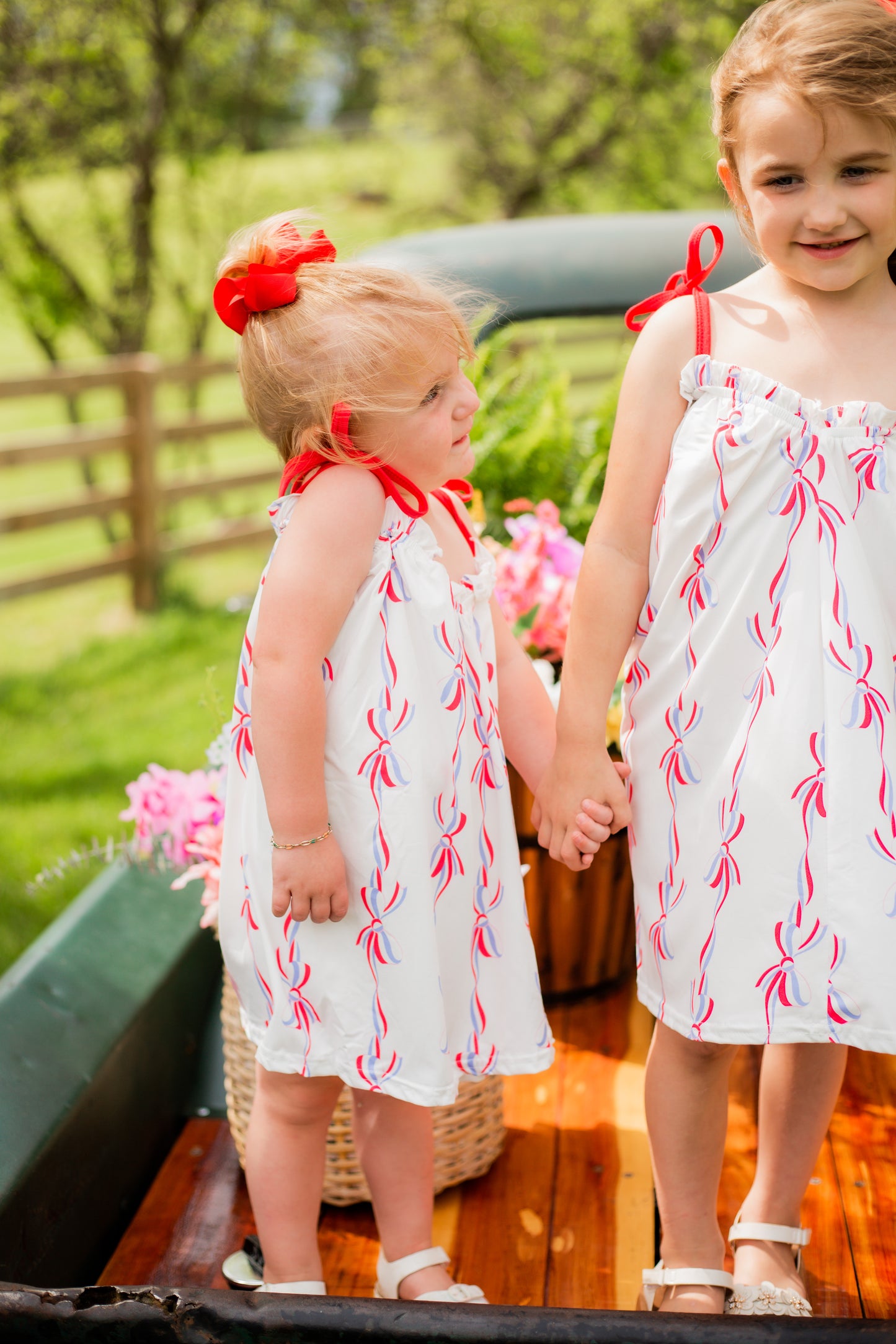 Red,White & Bows Sibling Outfits