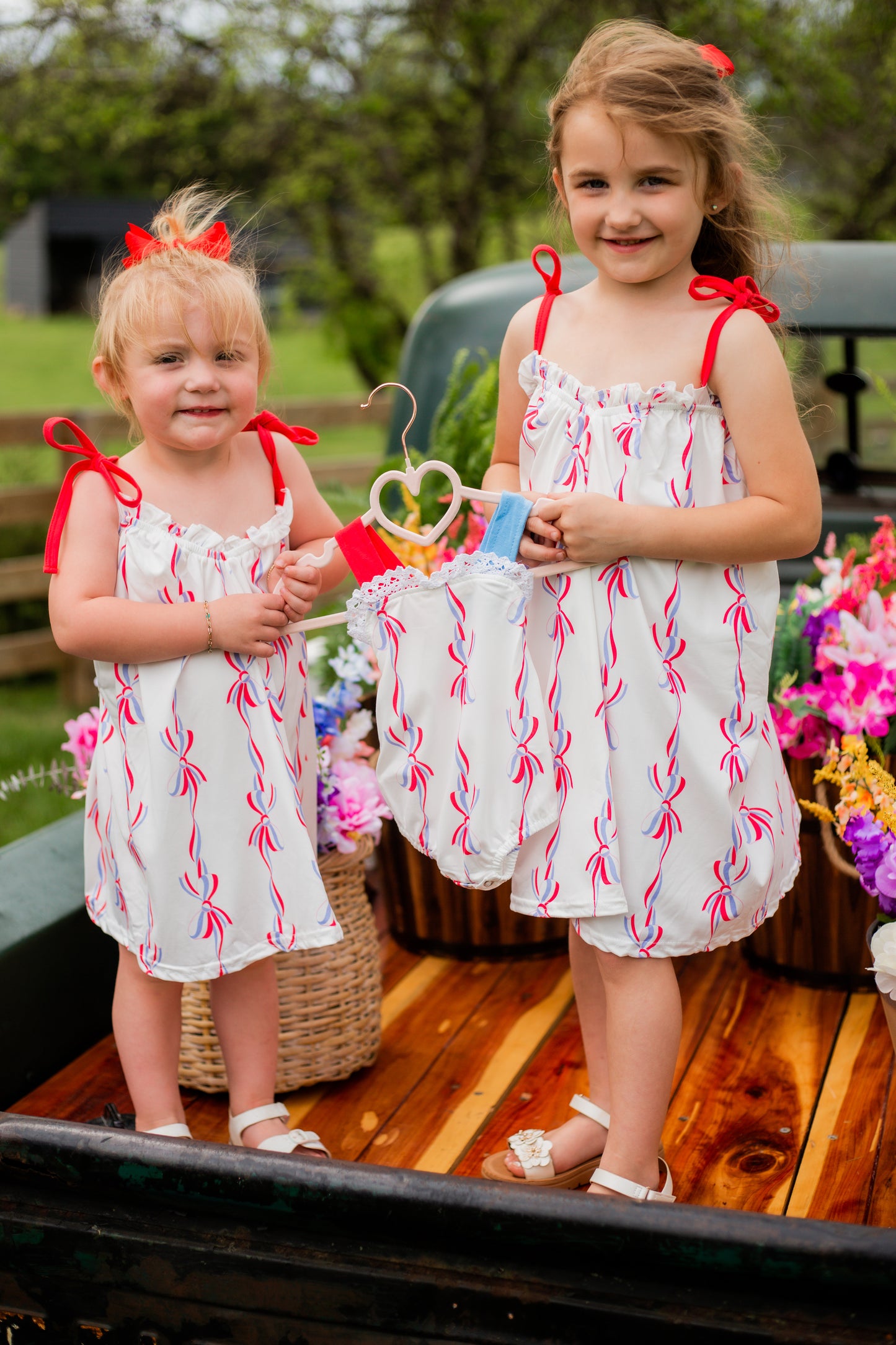 Red,White & Bows Sibling Outfits