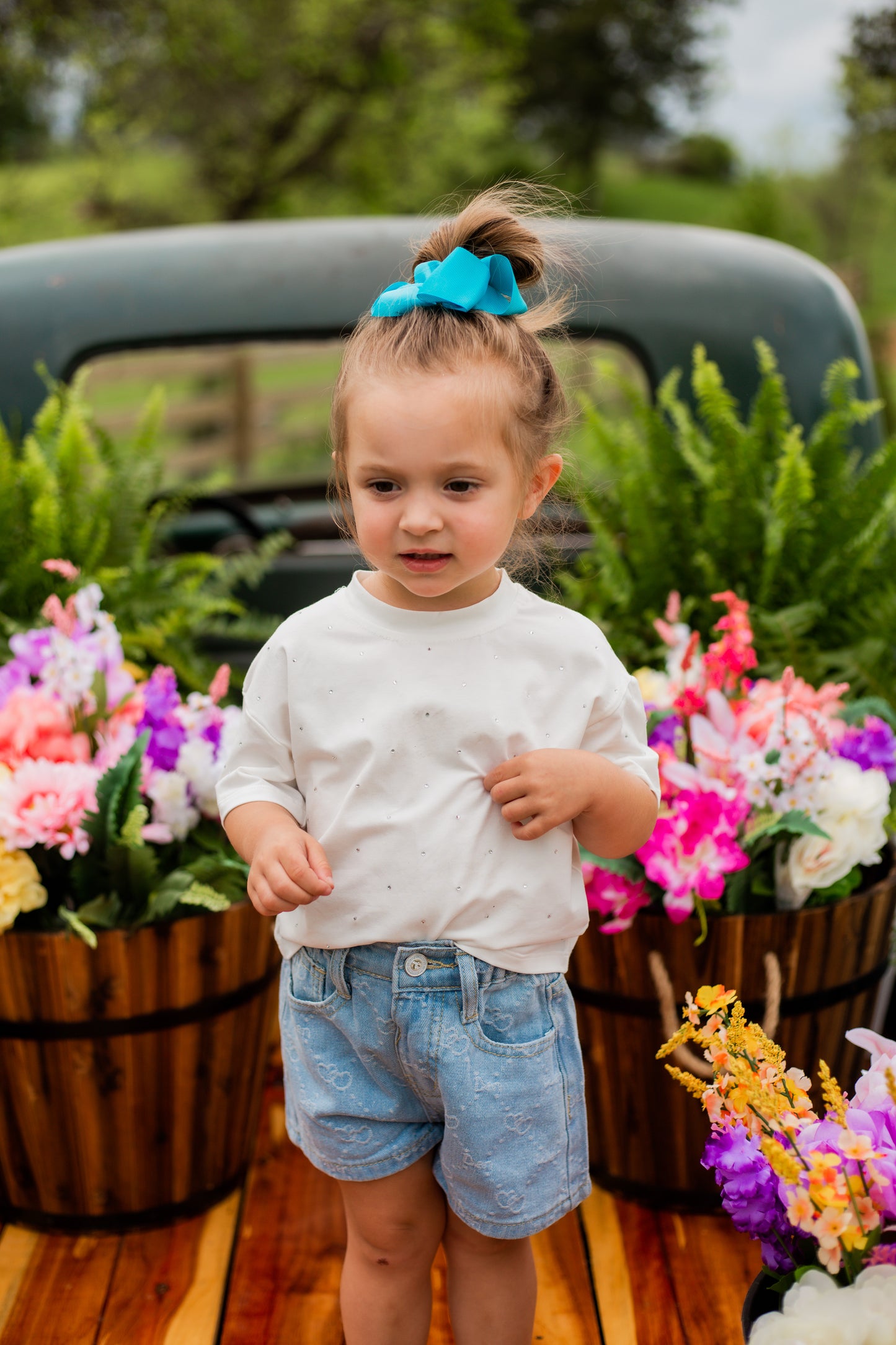 Subtle Hearts Denim Shorts
