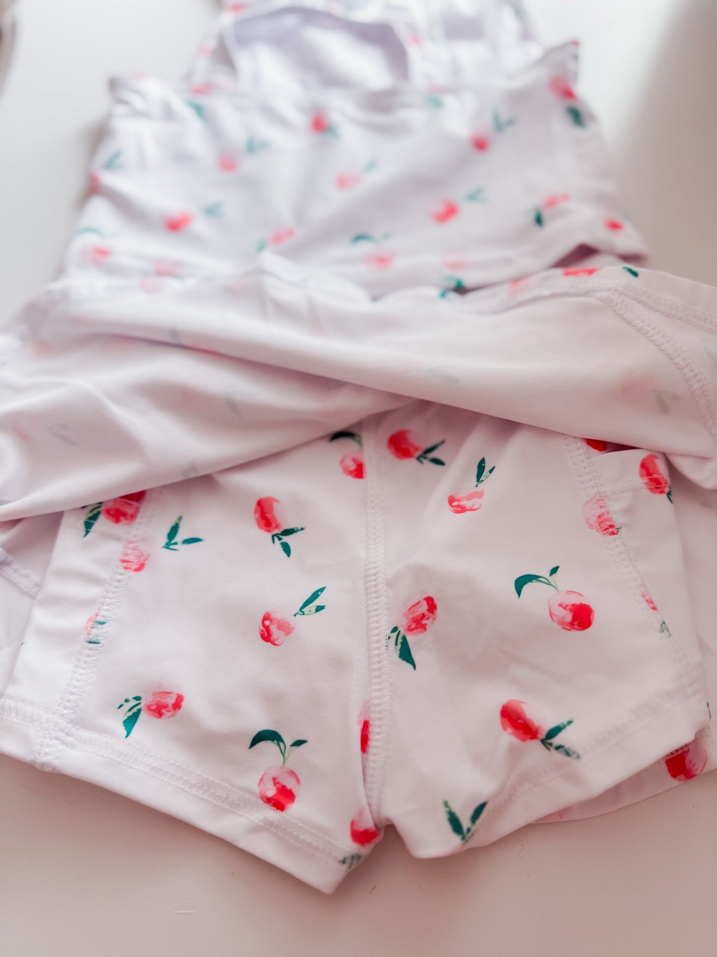 Peach Athletic Top & Skirt Set