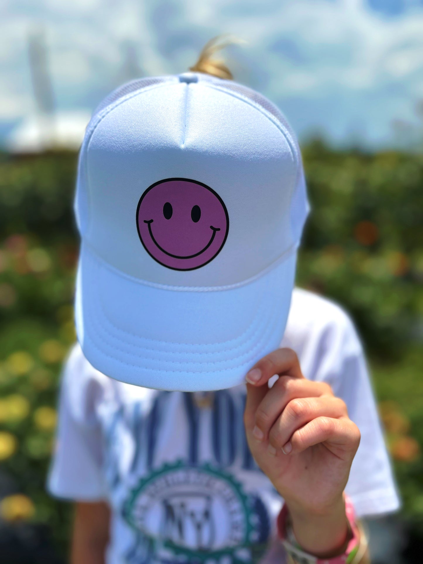 Pink Smiley SnapBack Hat