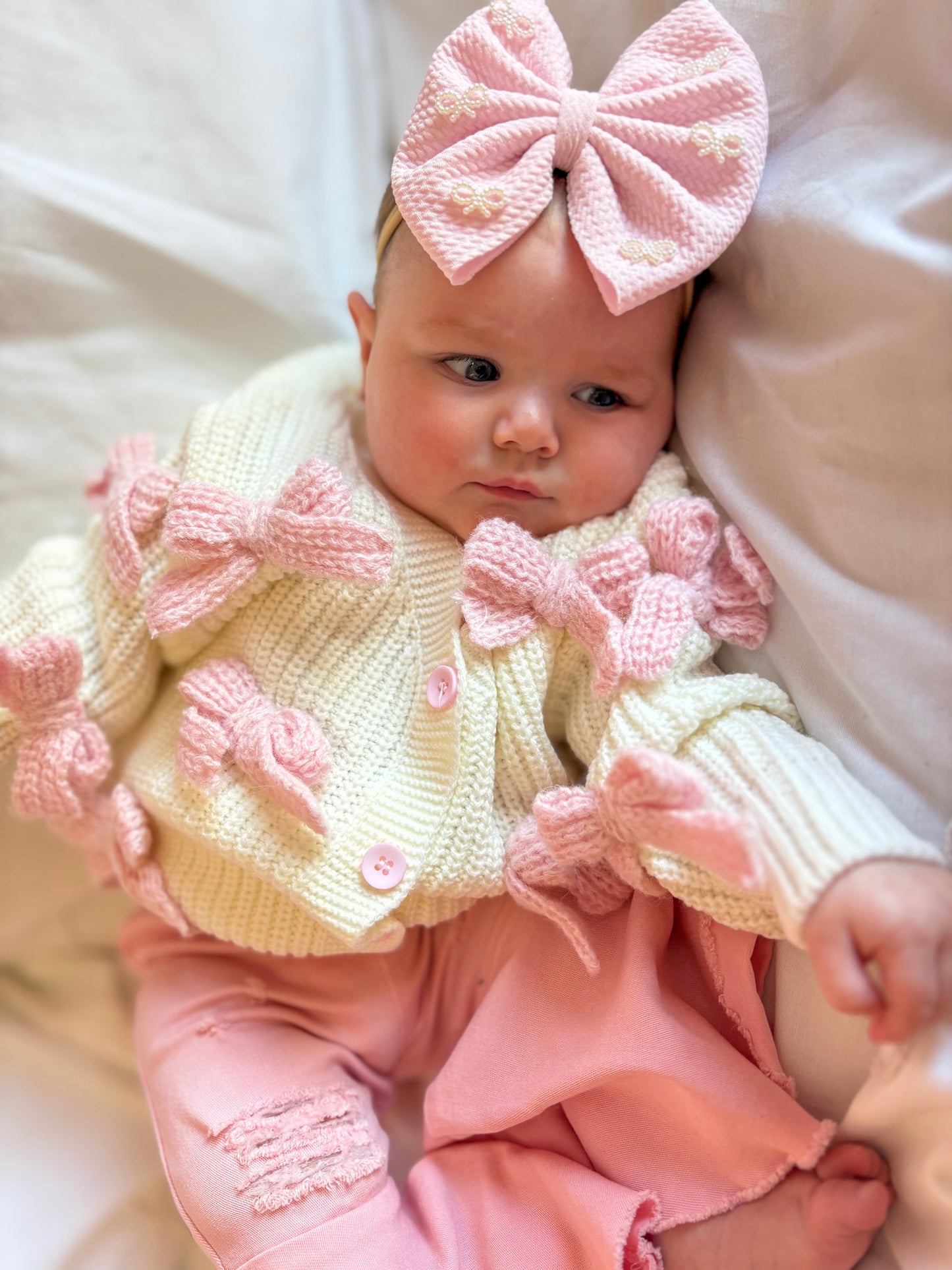 Blossom Pink Distressed Flares