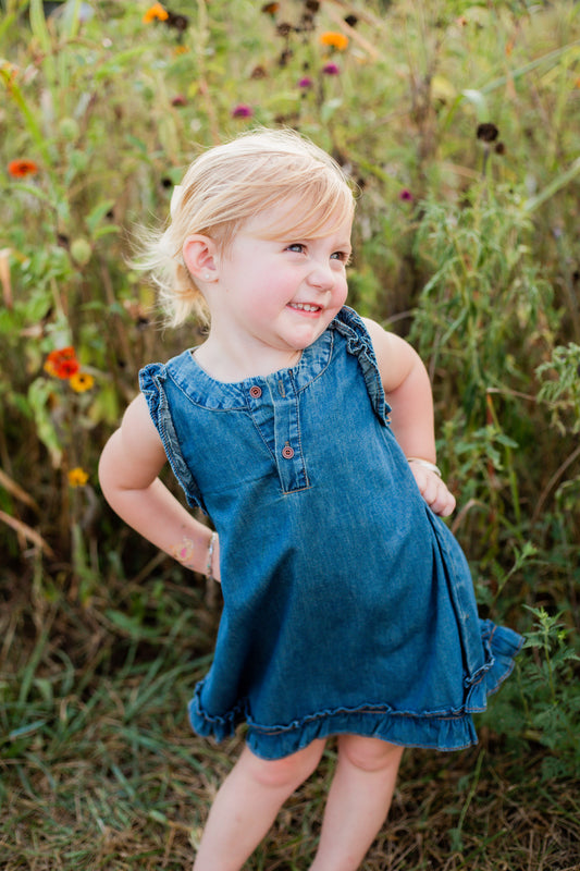 Bluebell Ruffle Denim Dress