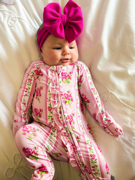Rose Garden Ruffles Bamboo Zippy