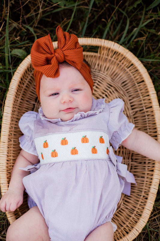 Lil' Pumpkin Smocked Romper