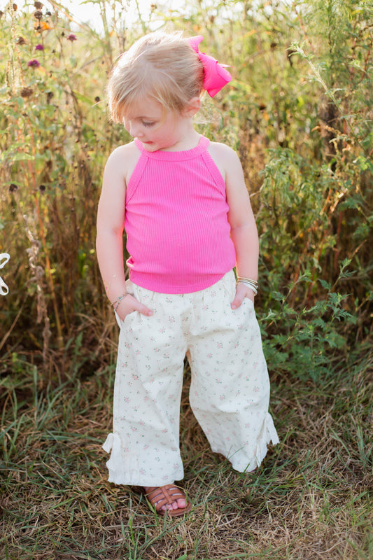 Rosebud Lace Bow Pants