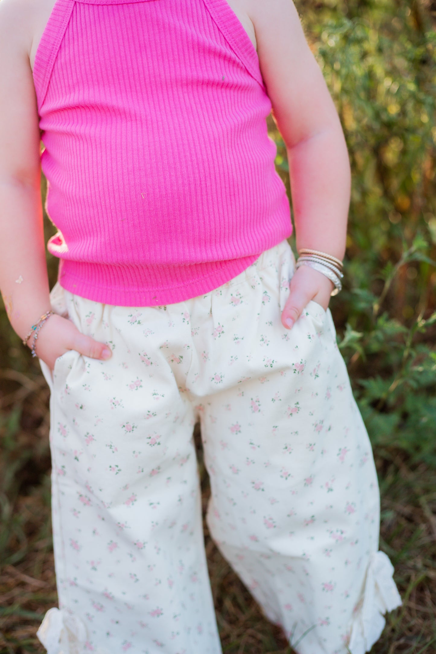 Rosebud Lace Bow Pants