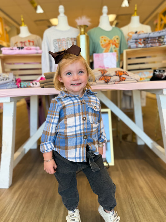 Mommy & Me Cinnamon Sky Plaid Shacket