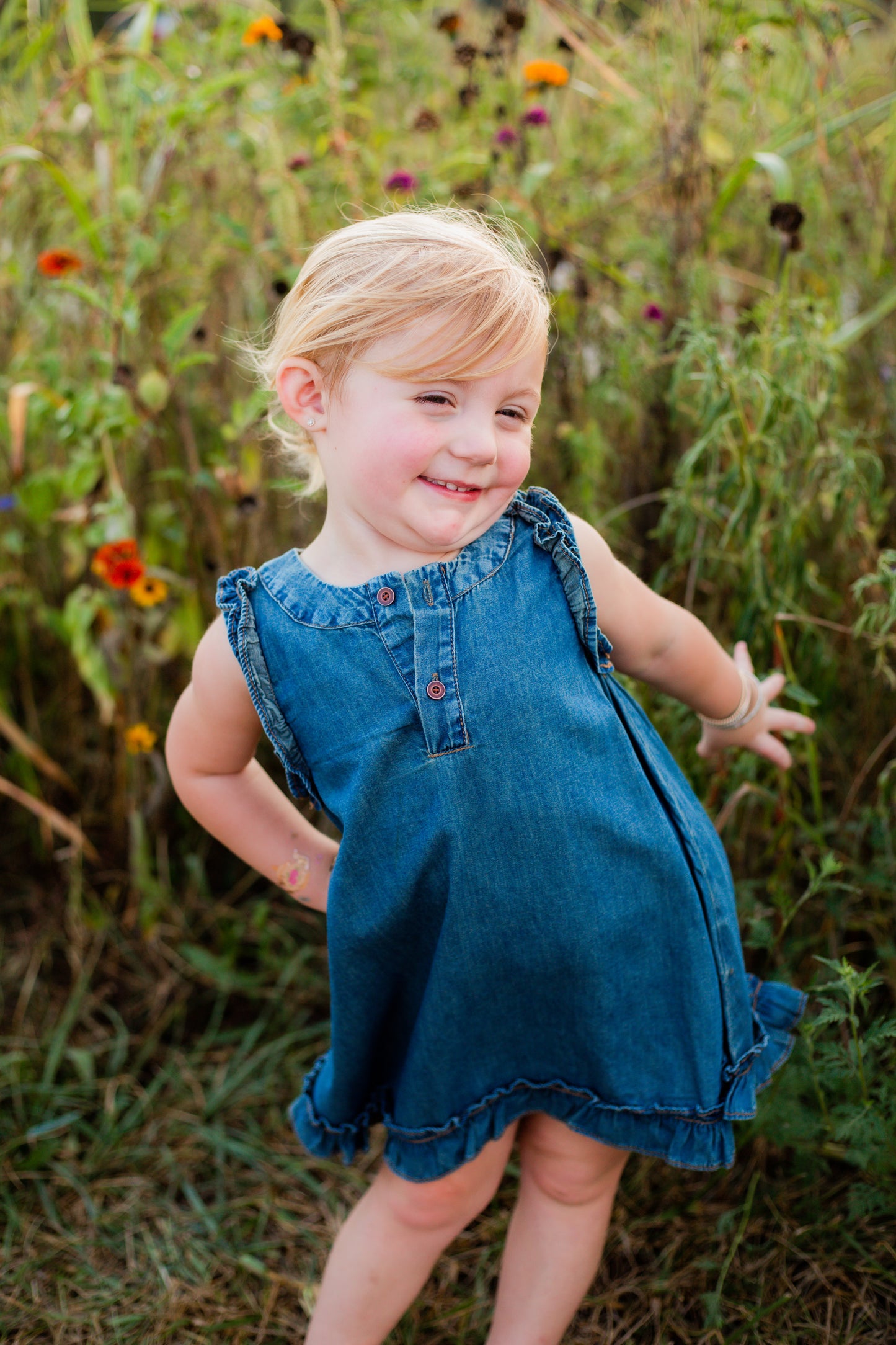 Bluebell Ruffle Denim Dress