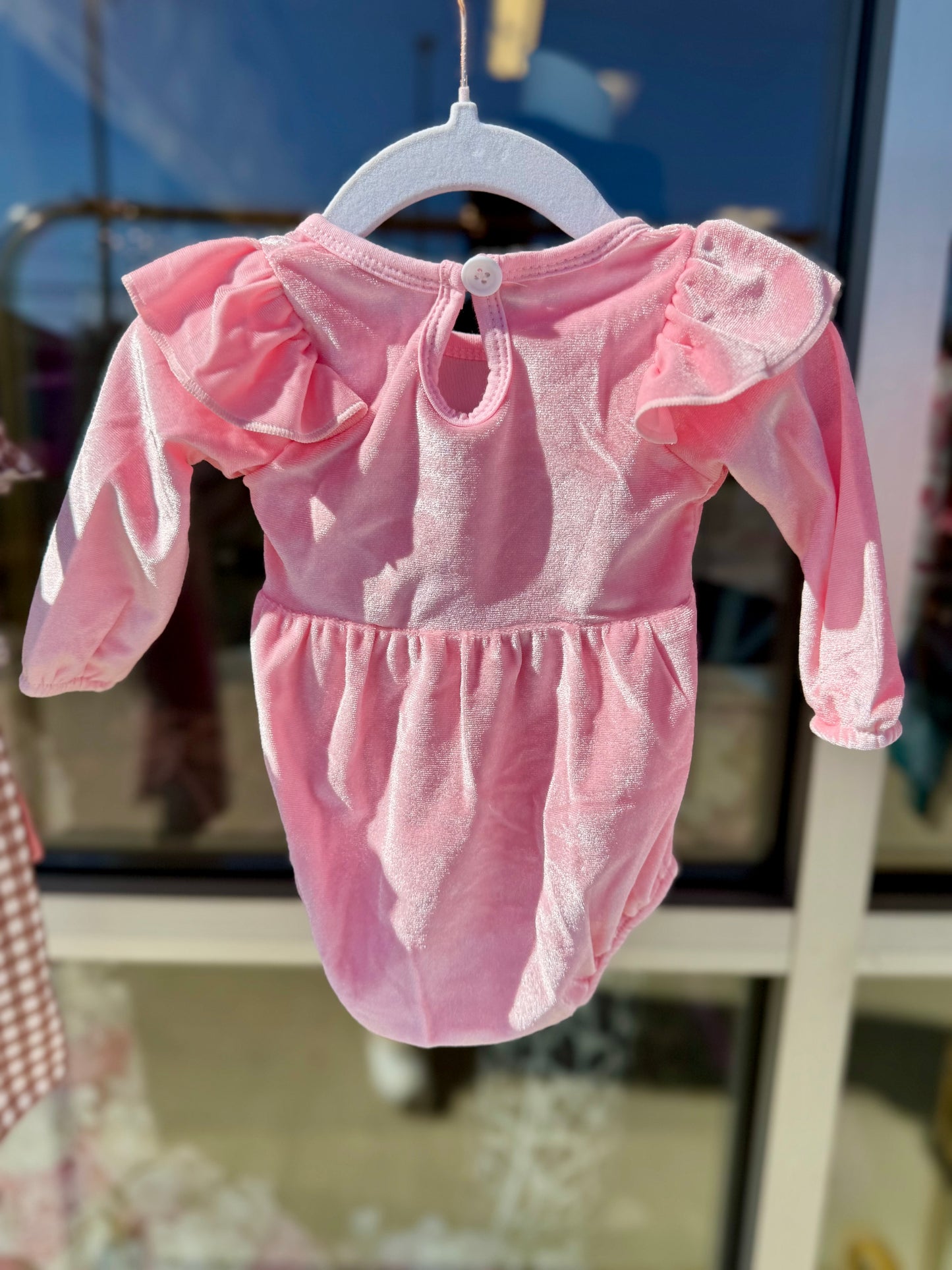 Pretty In Pink Velvet Romper
