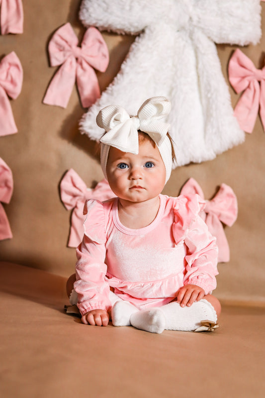 Pretty In Pink Velvet Romper