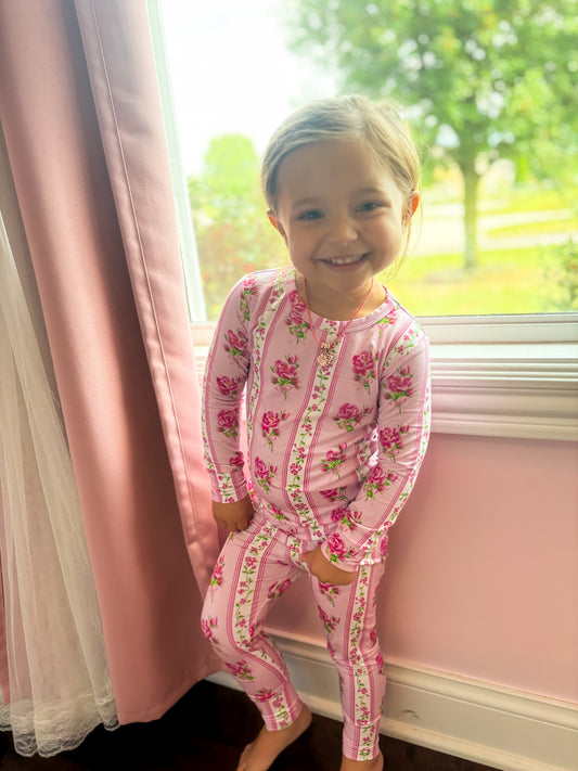 Rose Garden Ruffles Bamboo Pajama Set
