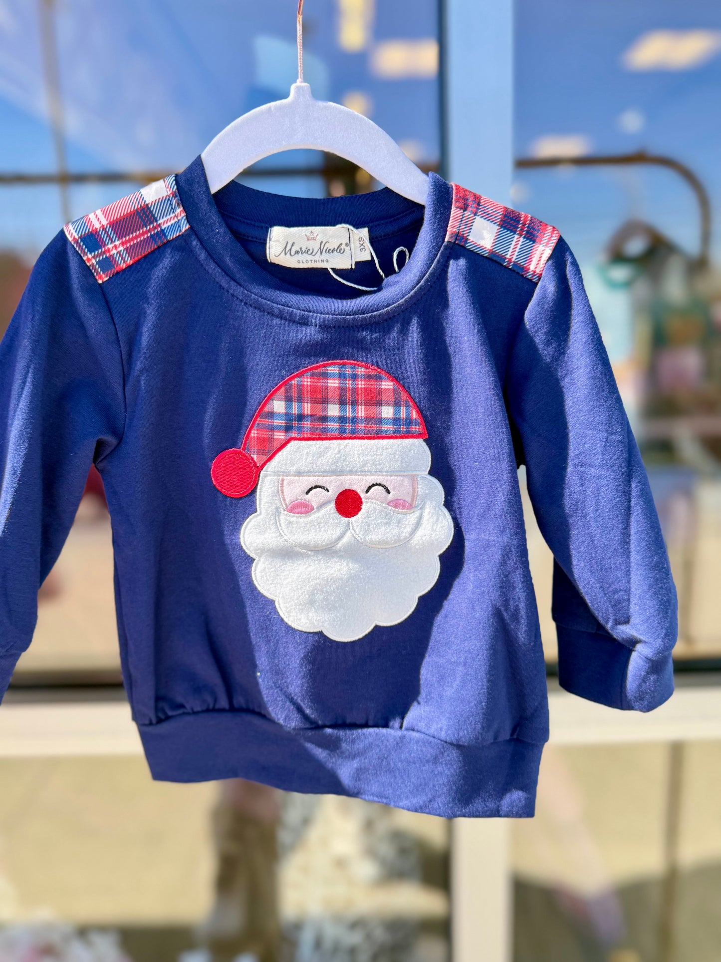 Jolly Plaid Santa Sweatshirt