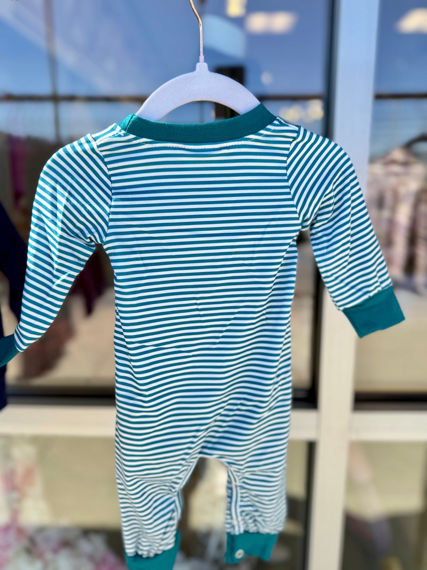 Puppy Playtime Striped Romper