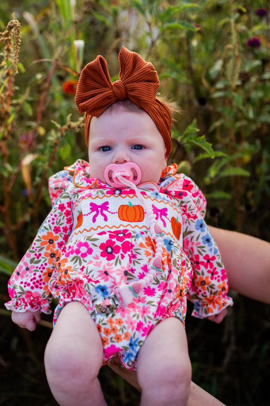 Pumpkin Patch Fancy Smocked Romper