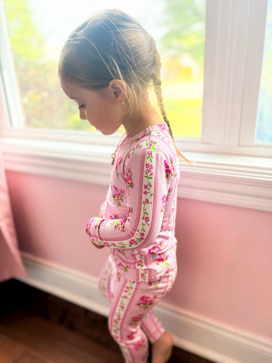 Rose Garden Ruffles Bamboo Pajama Set