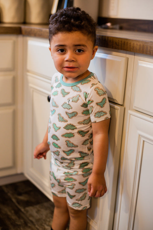 Dino Cookie Bamboo Shorts Set