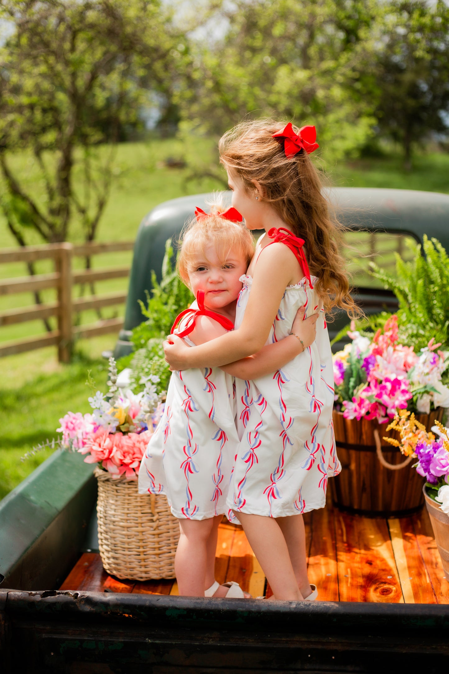 Red,White & Bows Sibling Outfits