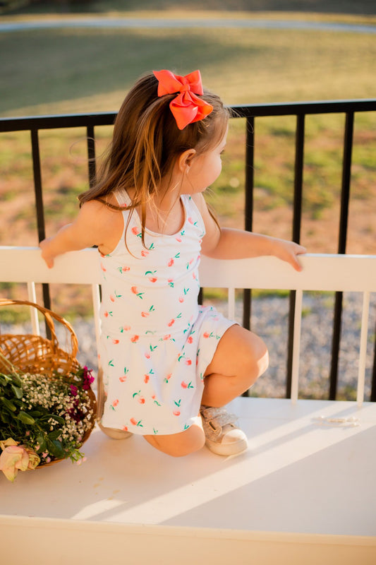 Peach Athletic Top & Skirt Set