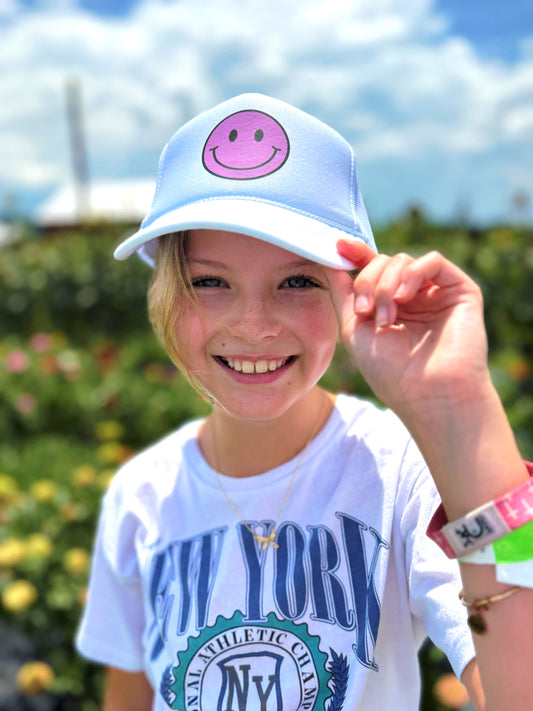 Pink Smiley SnapBack Hat